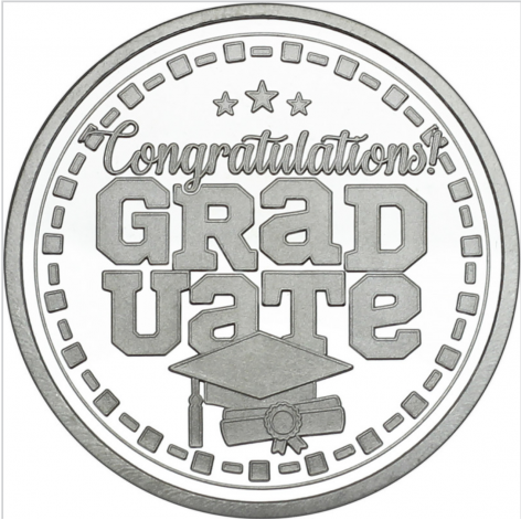 Congratulations Graduate! 2022 1 Troy Ounce (oz) .999 Fine Silver Medallion 