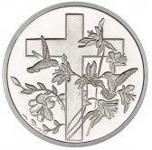 Cross and Lilies 1oz .999 Silver Medal...