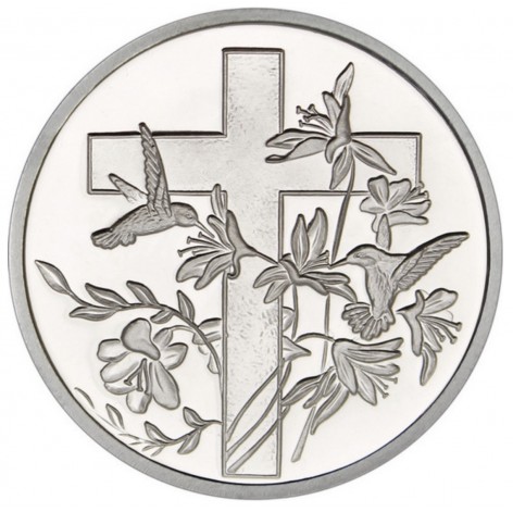 Cross and Lilies 1oz .999 Silver Medallion