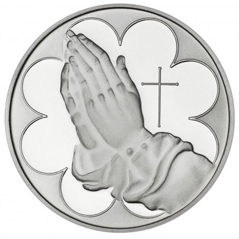 Praying Hands 1oz .999 Silver Easter Medallion