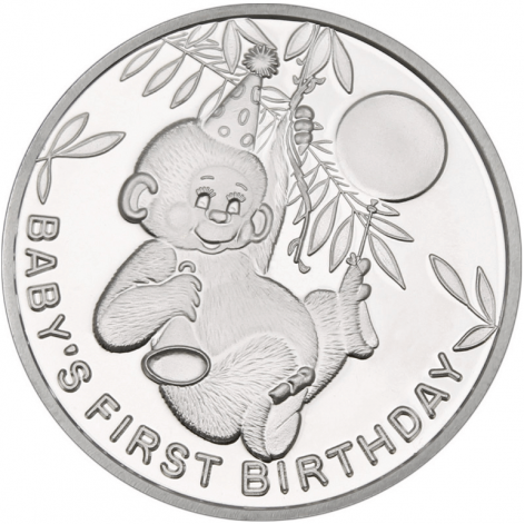 Baby's First Birthday 1oz .999 Silver Medallion Dated 2025