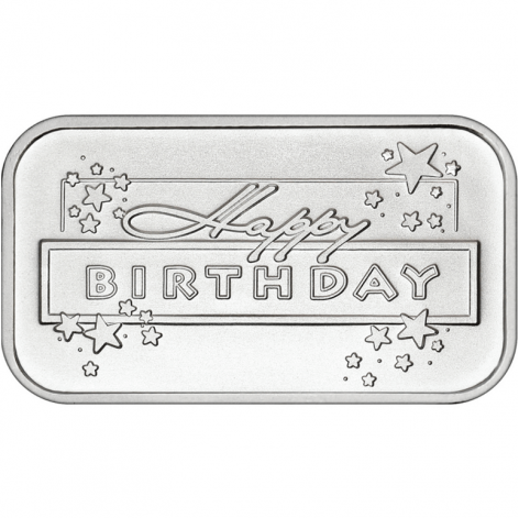 Happy Birthday Stars 1oz .999 Silver Bar